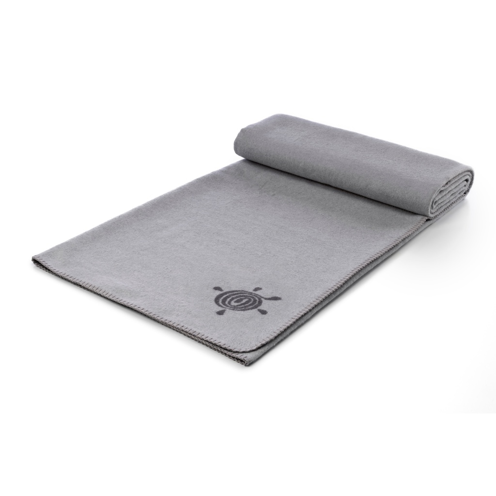 Yoga Blanket, light grey/anthracite, 150x200cm, woven logo