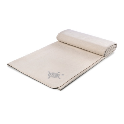 [blkt190] Yoga Blanket, white/light grey, 150x200cm, woven logo